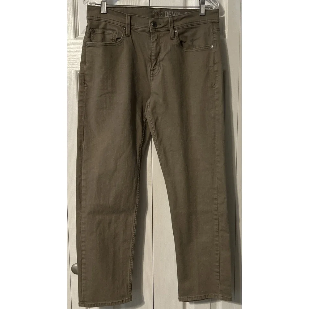 Devil Dog Dungarees Athletic Fit Rugged Tan Khaki Denim Jeans Size 30x30 (31x29)